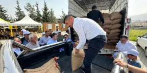 Gaziantep’in Nurdağı ilçesinde çiftçilere yer fıstığı tohumu desteği