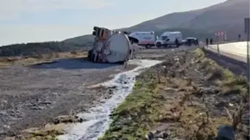 Gaziantep’te Yakıt Tankeri Kaza Yaptı