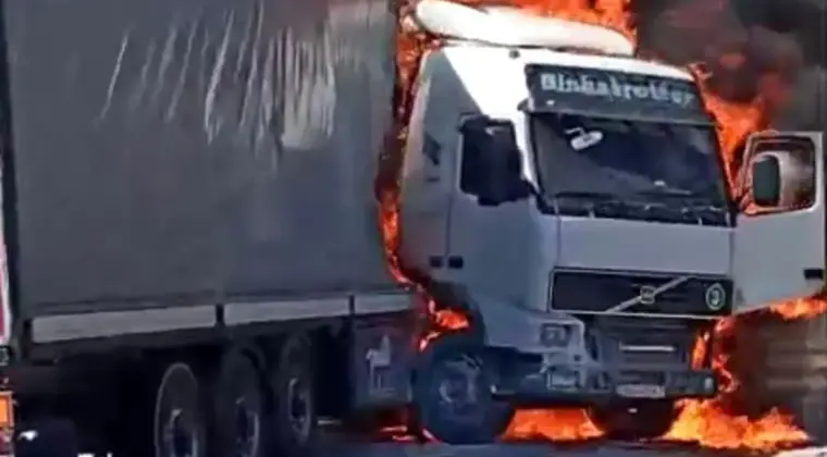 Gaziantep’te Tır Yangını